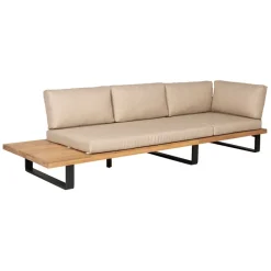 Enfant Fabrique de Styles Salons De Jardin|Jardin*Salon de jardin d'angle en bois 5 places beige - Feros