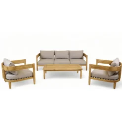 Enfant Fabrique de Styles Salons De Jardin|Jardin*Salon de jardin en acacia naturel et gris - Borneo