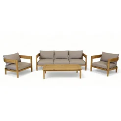 Enfant Fabrique de Styles Salons De Jardin|Jardin*Salon de jardin en acacia naturel et gris - Borneo