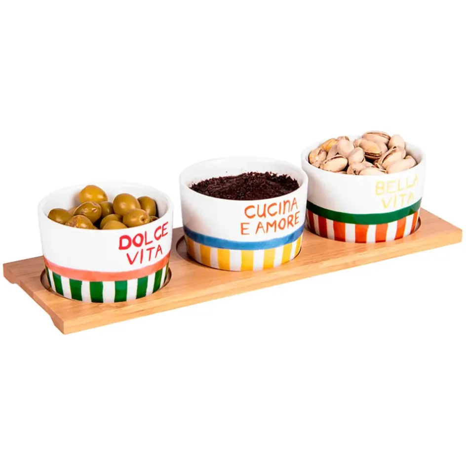 Fabrique de Styles Bols Et Coupelles*Service apéritif 3 coupelles en porcelaine - Dolce Vita