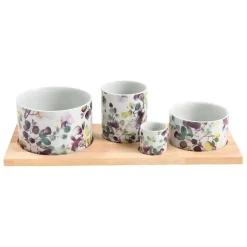 Fabrique de Styles Bols Et Coupelles*Service apéritif 4 pièces en céramique - Garden