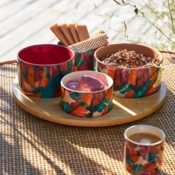 Fabrique de Styles Bols Et Coupelles*Service apéritif 4 pièces en grès et bambou - Seguia