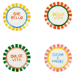 Fabrique de Styles Assiettes*Set de 4 assiettes à dessert en porcelaine d19cm - Dolce Vita