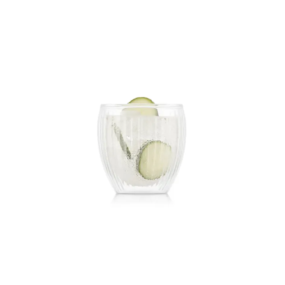 Fabrique de Styles Verres À Eau Et Gobelets*Set de 2 verres double paroi striés 20cl - Pavina