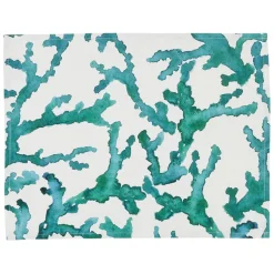 Fabrique de Styles Sets De Table*Set de table en coton blanc et émeraude - estran