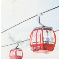 Fabrique de Styles Sets De Table*Set de table en vinyle blanc et rouge 45x30cm - Montagne