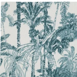 Fabrique de Styles Sets De Table*Set de table en vinyle écru et palmiers émeraude 45x30cm - Mocoa