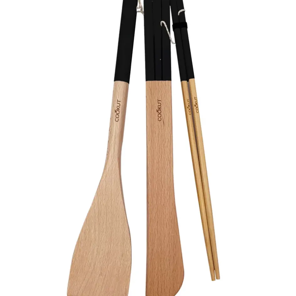 Fabrique de Styles Ustensibles De Cuisine*Set ustensiles en bois - graphite