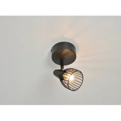 Fabrique de Styles Suspensions*Spot 1 lumière metal filaire jaro noir