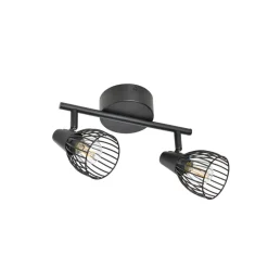 Fabrique de Styles Suspensions*Spot 2 lumières en metal filaire noir L25cm - Jaro