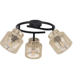 Fabrique de Styles Suspensions*Spot 3 lumières en métal et cordelette d47cm - Cancun