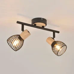 Fabrique de Styles Suspensions*Spot 2 lumières en métal h16cm mat noir - kento