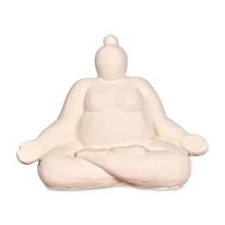 Fabrique de Styles Petits Objets Déco*Statue Femme Méditation en Ciment écru H16cm
