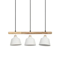 Fabrique de Styles Suspensions*Suspension 3 lampes en fer et manguier L66cm - Ferese