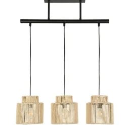 Fabrique de Styles Suspensions*Suspension 3 lumière en métal et cordelette tressé l60cm - cancun