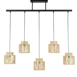 Fabrique de Styles Suspensions*Suspension 5 lumières en métal et cordelette tressé L98cm - Cancun