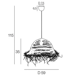 Fabrique de Styles Suspensions*Suspension en alfa d52cm - majorelle