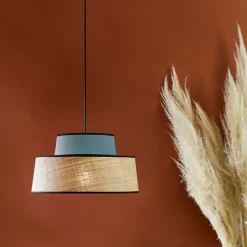 Fabrique de Styles Suspensions*Suspension en coton et raphia d38cm pétrole - Mallorca