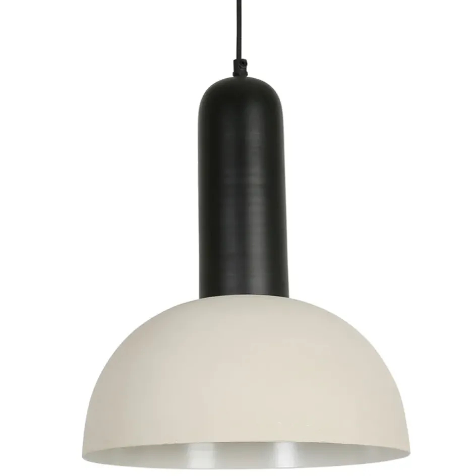 Fabrique de Styles Suspensions*Suspension en fer d30xh36cm noir et écru - Arty