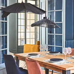 Fabrique de Styles Suspensions*Suspension en fer et coton d77cm - plaka