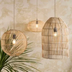 Fabrique de Styles Suspensions*Suspension non électrique en rotin et fer d40cm - Brasil