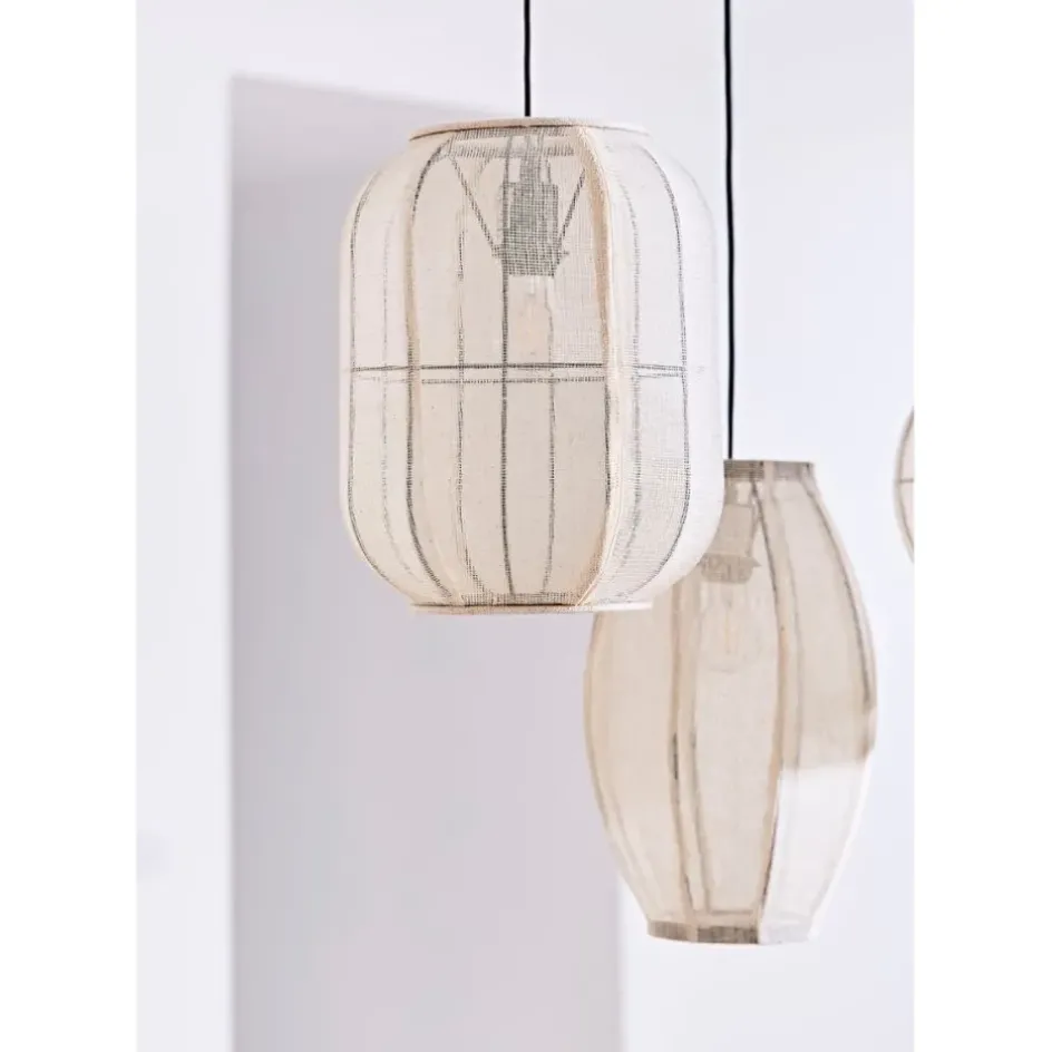 Fabrique de Styles Suspensions*Suspensionen coton et fer écru non électrifiée d25xh39cm - Enigma