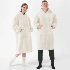 Fabrique de Styles Accessoires Mode*Sweat Plaid à capuche en tissu clair - Teddy