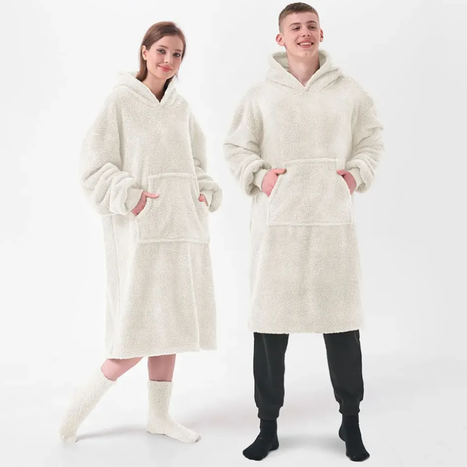 Fabrique de Styles Accessoires Mode*Sweat Plaid à capuche en tissu clair - Teddy