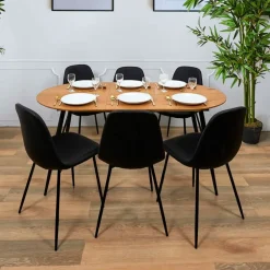 Fabrique de Styles Table De Salle À Manger*Table à manger avec allonge en bois 120(+40cm)x80cm - Lara