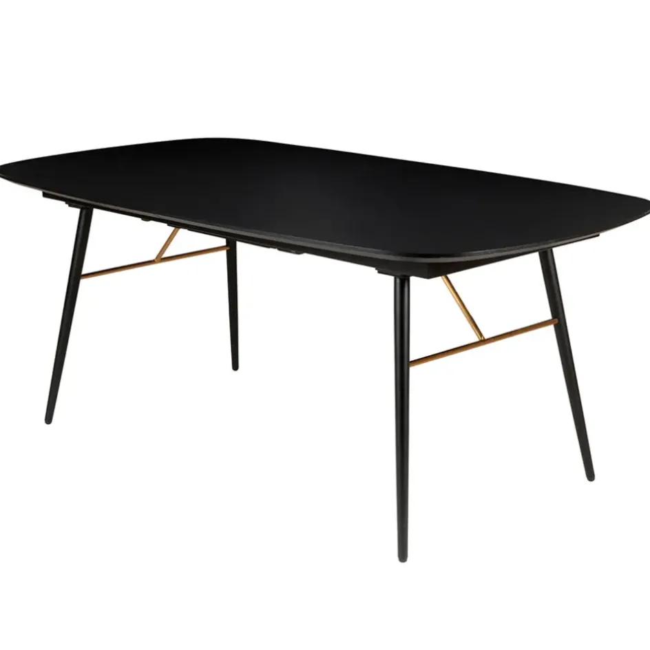 Fabrique de Styles Table De Salle À Manger*Table à manger avec allonge en placage chêne noir 180x105cm - Verona