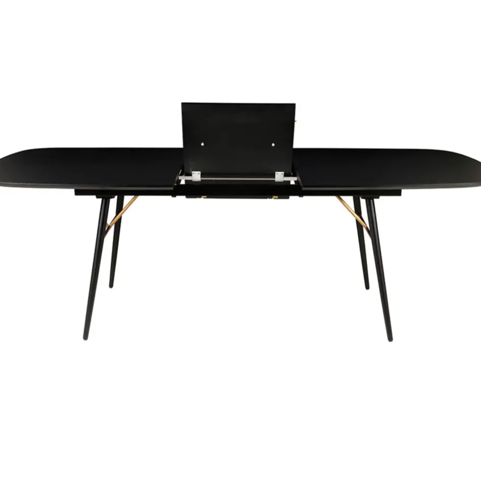 Fabrique de Styles Table De Salle À Manger*Table à manger avec allonge en placage chêne noir 180x105cm - Verona