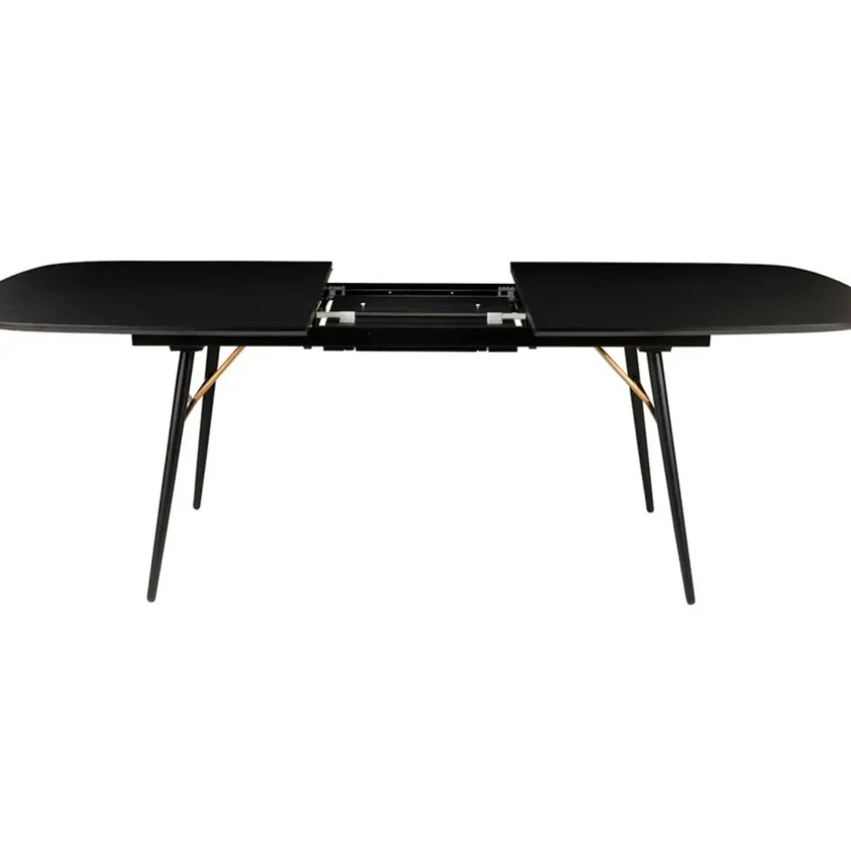 Fabrique de Styles Table De Salle À Manger*Table à manger avec allonge en placage chêne noir 180x105cm - Verona