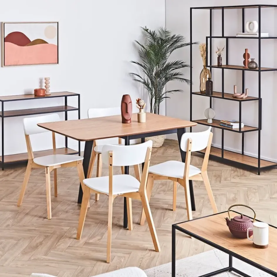 Fabrique de Styles Table De Salle À Manger*Table à manger avec rallonge en plaqué chêne 120x80cm - Roxy