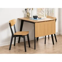 Fabrique de Styles Table De Salle À Manger*Table à manger avec rallonge en plaqué chêne 120x80cm - Roxy