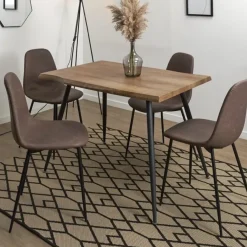 Fabrique de Styles Table De Salle À Manger*Table à manger en bois MDF et pieds en fer 110x75cm - Forest