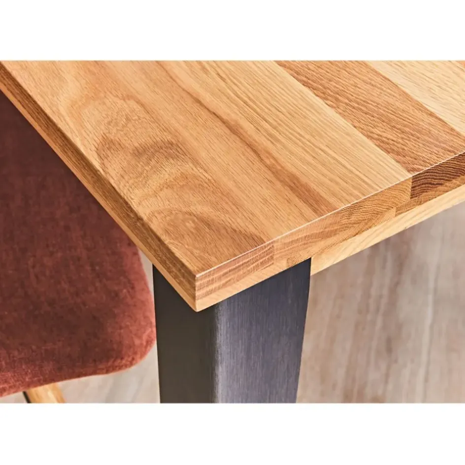 Fabrique de Styles Table De Salle À Manger*Table à manger en chêne massif et pieds acier 160x90cm- Manny