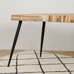 Fabrique de Styles Table De Salle À Manger*Table à manger en teck recyclé et métal 150x75cm - Wally