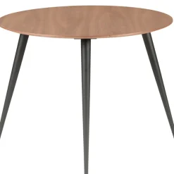 Fabrique de Styles Table De Salle À Manger*Table à manger ronde en noyer et pieds hêtre noir d100cm - Caly