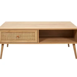 Fabrique de Styles Table Basses*Table basse avec tiroir en bois et cannage L110cm - Baia