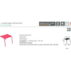 Enfant Fabrique de Styles Tables Basses, Guéridons|Jardin*Table basse d'extérieur en acier - Monceau