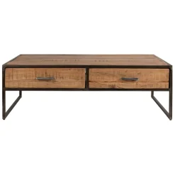 Fabrique de Styles Table Basses*Table basse en acacia et fer noir 120x60cm - Factory