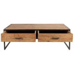 Fabrique de Styles Table Basses*Table basse en acacia et fer noir 120x60cm - Factory