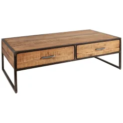 Fabrique de Styles Table Basses*Table basse en acacia et fer noir 120x60cm - Factory