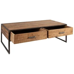 Fabrique de Styles Table Basses*Table basse en acacia et fer noir 120x60cm - Factory
