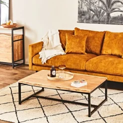 Fabrique de Styles Table Basses*Table basse en acacia et pieds en fer noir - Brooklyn