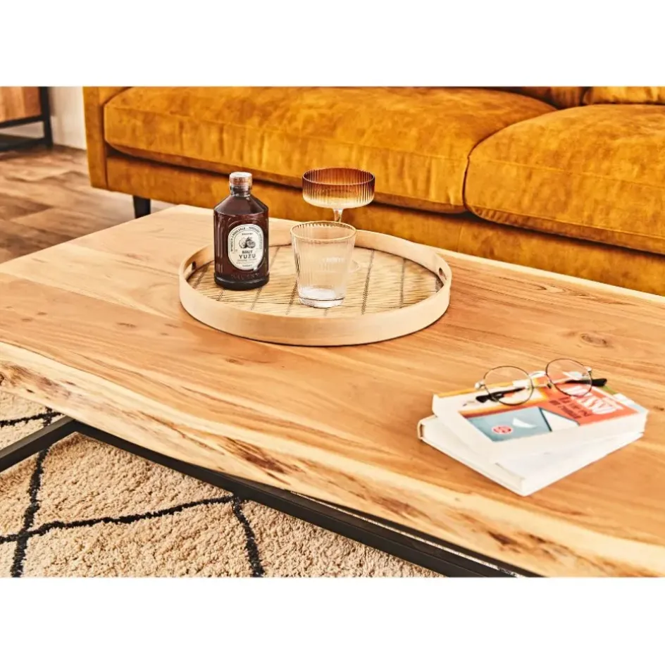 Fabrique de Styles Table Basses*Table basse en acacia et pieds en fer noir - Brooklyn