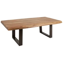 Fabrique de Styles Table Basses*Table basse en acacia massif et pieds en fer noir 130x70cm - Factory