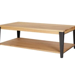 Fabrique de Styles Table Basses*Table basse en chêne massif et pieds acier L120cm - Manny