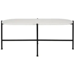 Fabrique de Styles Table Basses*Table basse en marbre et fer blanc et noir 100x40cm - Eskela