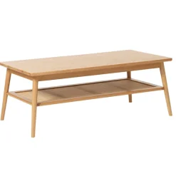 Fabrique de Styles Table Basses*Table basse en placage chêne et cannage l120cm - barrali